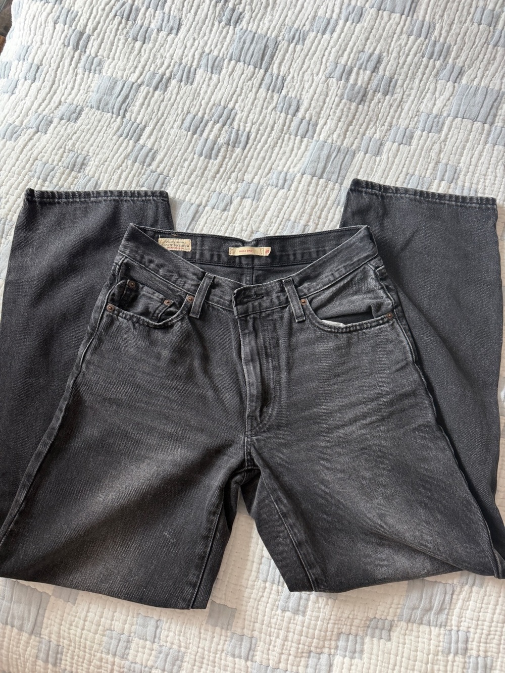Levi's Women's Black Straight-Leg Jeans - Washed Black Denim